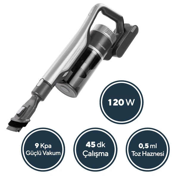 Kumtel Mavi Kablosuz Şarjlı Dik Süpürge HVC-15 - Resim 3