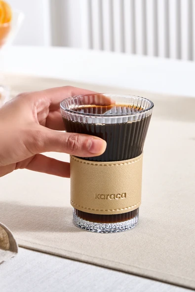 Leather Cool Touch Latte Bardağı 210 ml Gold - Resim 2