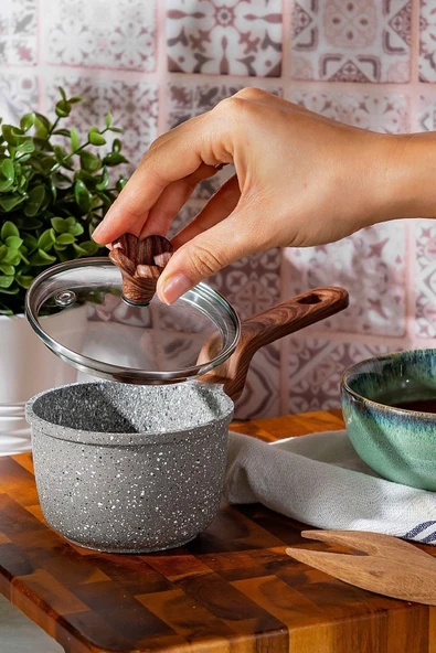 Dark Silver Biogranit Mini Sos Tenceresi 10 cm - Resim 3