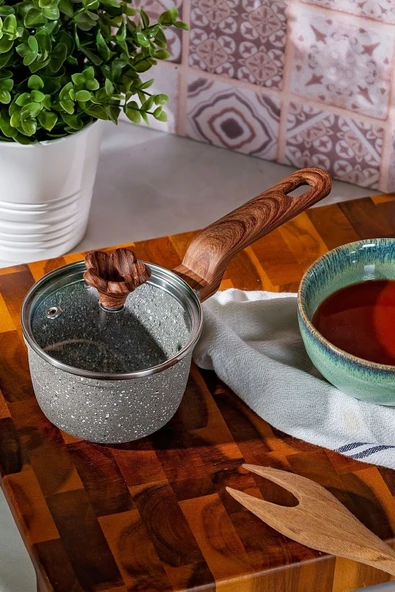 Dark Silver Biogranit Mini Sos Tenceresi 10 cm - Resim 2