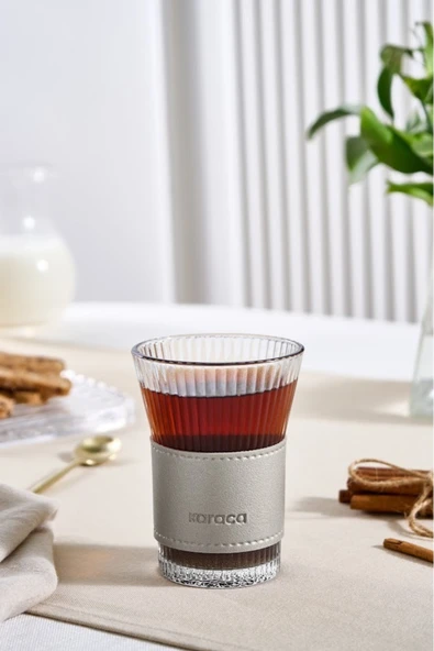 Leather Cool Touch Latte Bardağı 210 Ml Silver - Resim 4