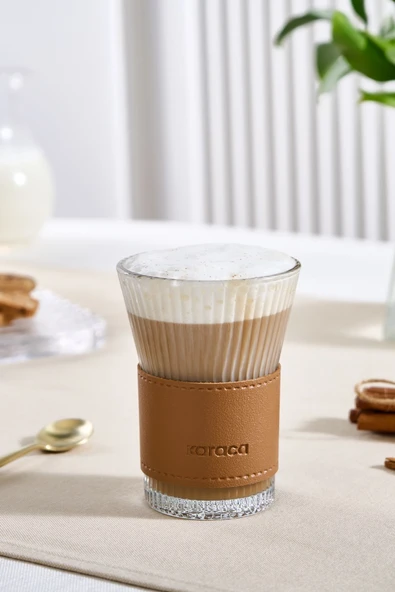 Leather Cool Touch Latte Bardağı 210 Ml Kahverengi ürün görseli 1
