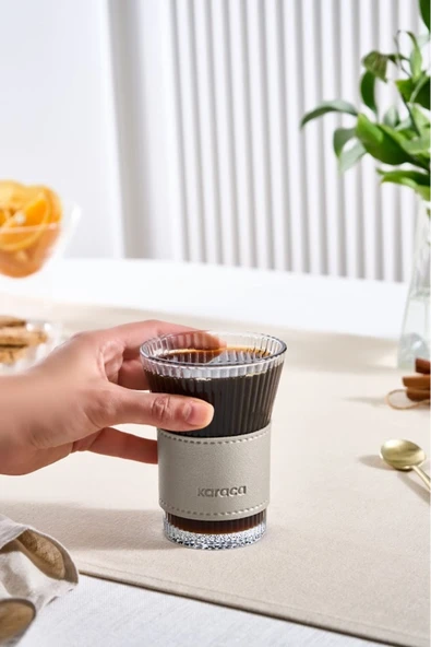 Leather Cool Touch Latte Bardağı 210 Ml Silver - Resim 2