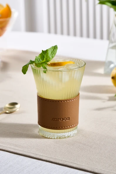 Leather Cool Touch Latte Bardağı 210 Ml Kahverengi - Resim 4