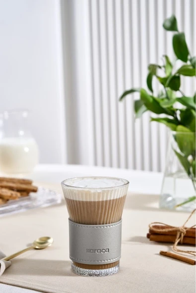 Leather Cool Touch Latte Bardağı 210 Ml Silver - Resim 3