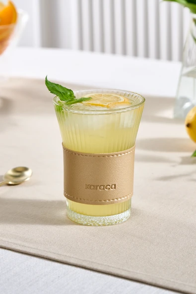 Leather Cool Touch Latte Bardağı 210 ml Gold - Resim 4