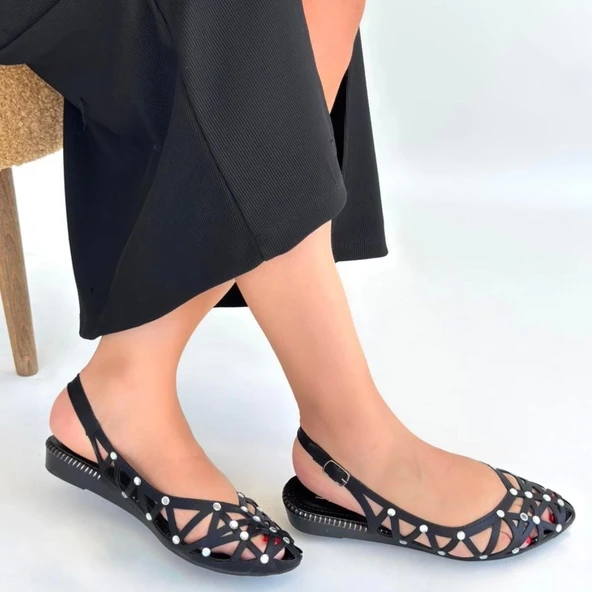 Faty Siyah Cilt Babet Ayakkabı - 4