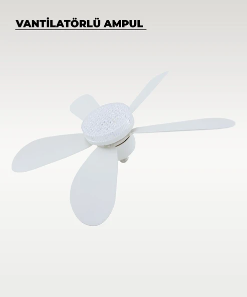 5 Kanatlı Vantilatör LED Ampul 3 Renk - Kumandalı - Resim 3