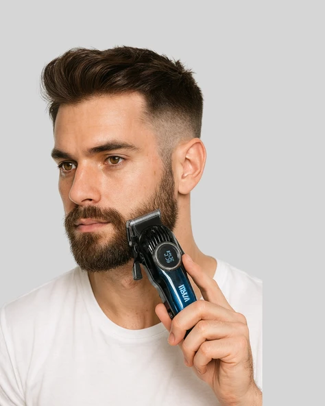 USB Type-C Şarjlı Kablosuz/Kablolu Erkek Tıraş Makinesi - Resim 5