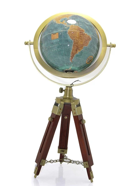 Tripod Standlı Dönen Dekoratif Dünya YerKüre Harita Hediyelik - 1