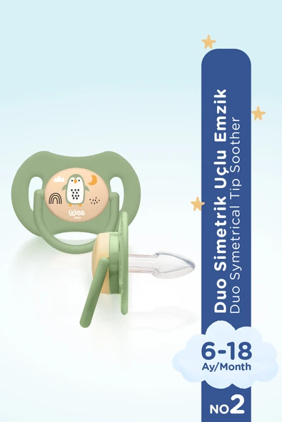 Wee Baby Duo Simetrik Uçlu Emzik 6-18 Ay No:2 - 2
