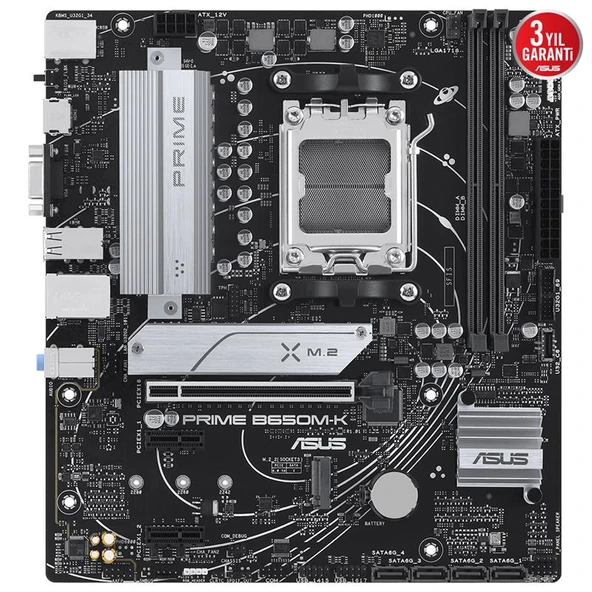 ASUS PRIME B650M-K DDR5 6400MHZ 1XVGA 1XHDMI 2XM.2 USB 3.2 MATX AM5 ( AMD AM5 7000 SERİSİ İLE UYUMLU) - 2
