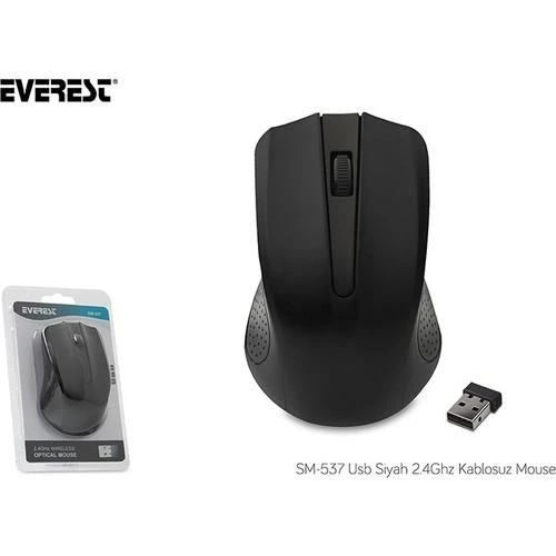 EVEREST SM-537 KABLOSUZ USB SIYAH 2.4GHZ MOUSE - 2