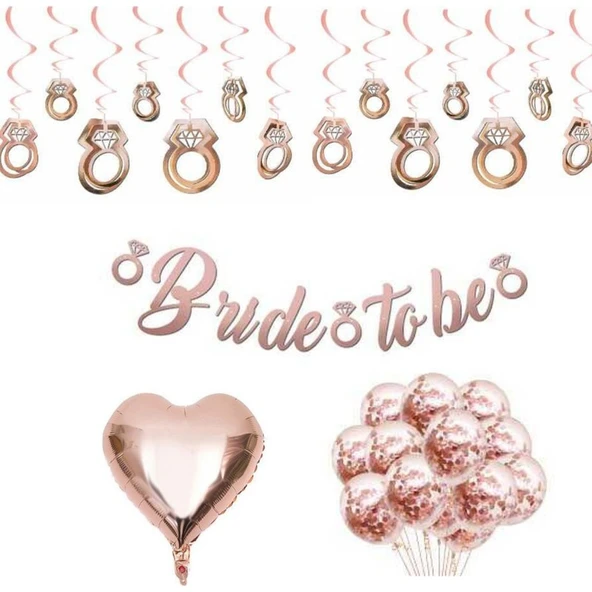 Parti Sürprizi Rose Gold Bride To Be Bekarlığa Veda Set ürün görseli