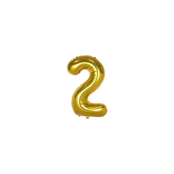 Parti Sürprizi 2 Rakam Folyo Balon Altın Renk 100 cm ürün görseli