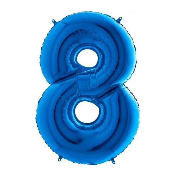 Parti Sürprizi 8 Rakam 80 cm Folyo Balon Mavi Renk ürün görseli