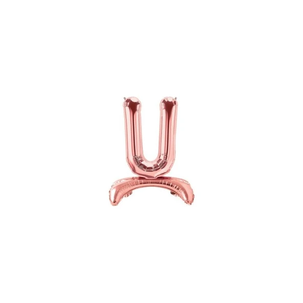 Parti Sürprizi Ayakta Durabilen Rose Gold U Harf Folyo Balon ürün görseli