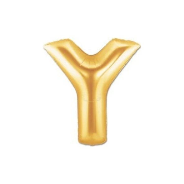 Parti Sürprizi Y Harfi Altın Renk Folyo Balon 100 cm ürün görseli
