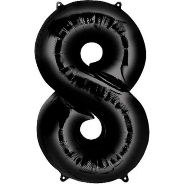 Parti Sürprizi Siyah 8 Rakam Folyo Balon 100 cm 1 Adet ürün görseli