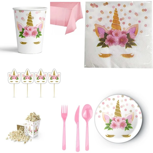 Parti Sürprizi Unicorn Partisi Set 8 Kişilik ürün görseli
