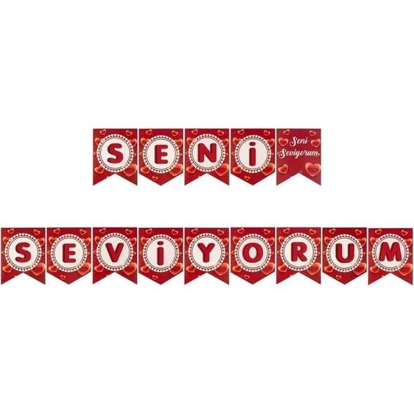 Parti Sürprizi Seni Seviyorum Banner Afiş Set ürün görseli