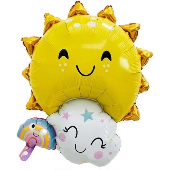 Parti Sürprizi Güneş Gökkuşağı Bulut Şekilli Folyo Balon ürün görseli