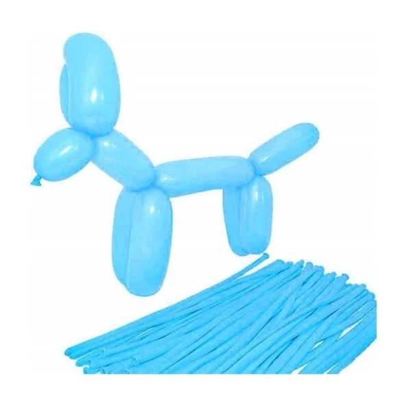 Parti Sürprizi Mavi Renk Sosis Balon 12 Adet ürün görseli