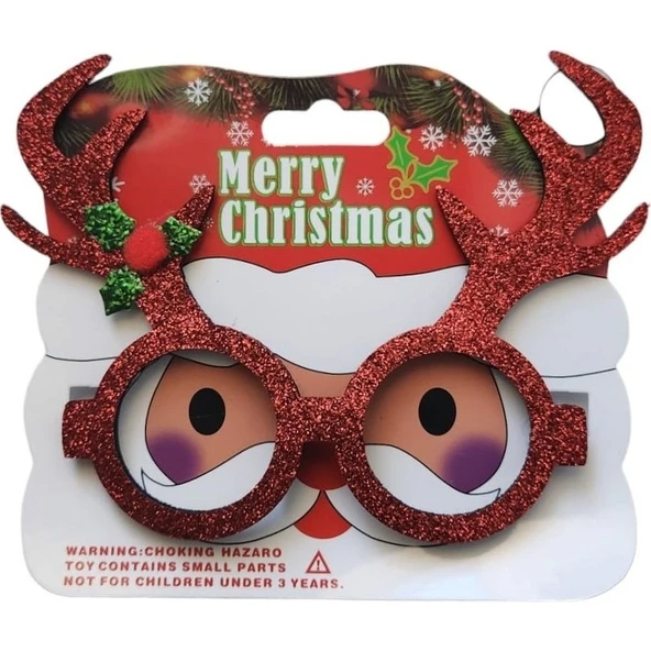 Parti Sürprizi Yılbaşı Partisi Geyik Şekilli Kırmızı Gözlük ürün görseli