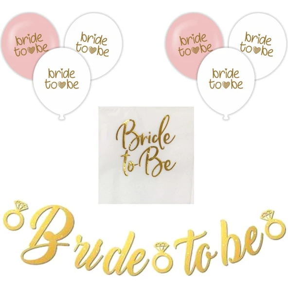 Parti Sürprizi Bekarlığa Veda Bride To Be Gold Banner Set ürün görseli
