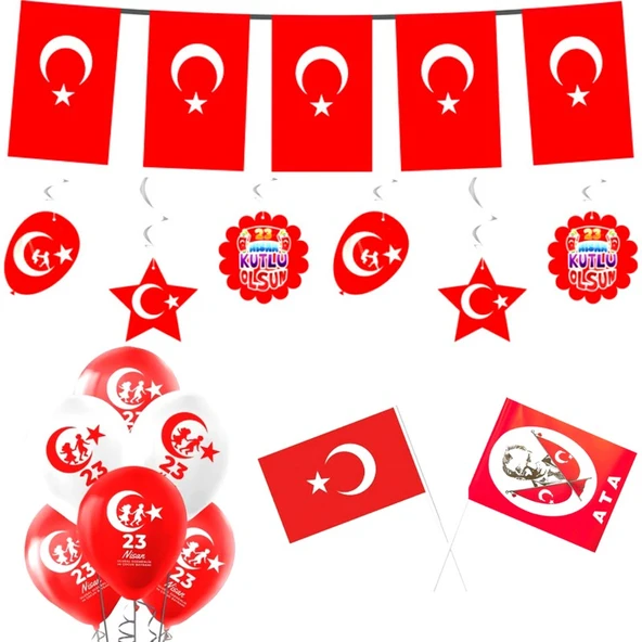Parti Sürprizi 23 Nisan Türk Bayraklı Set ürün görseli