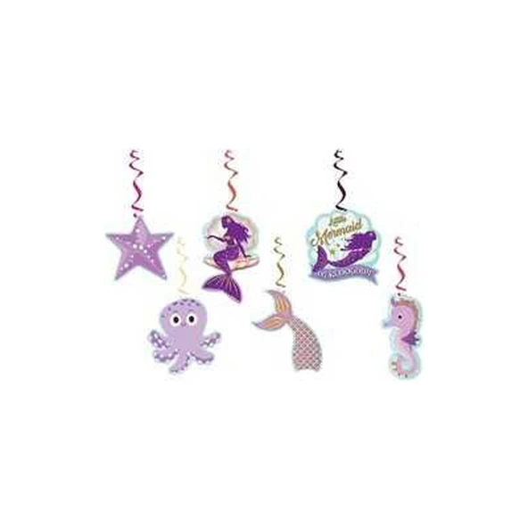 Parti Sürprizi Deniz Kızı Tavan Süsü 70 cm 6 Adet ürün görseli