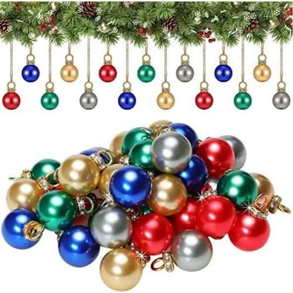 Parti Sürprizi Yılbaşı Partisi Karışık Renk Top Süs 5 cm 6 Adet ürün görseli