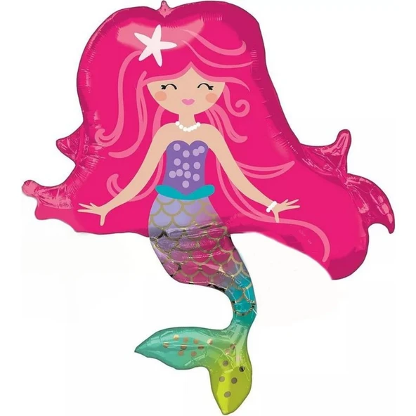 Parti Sürprizi Gülen Deniz Kızı Folyo Balon ürün görseli
