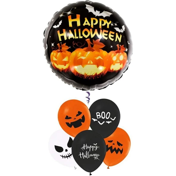 Parti Sürprizi Cadılar Bayramı Balkabağı Folyo Balon Set ürün görseli