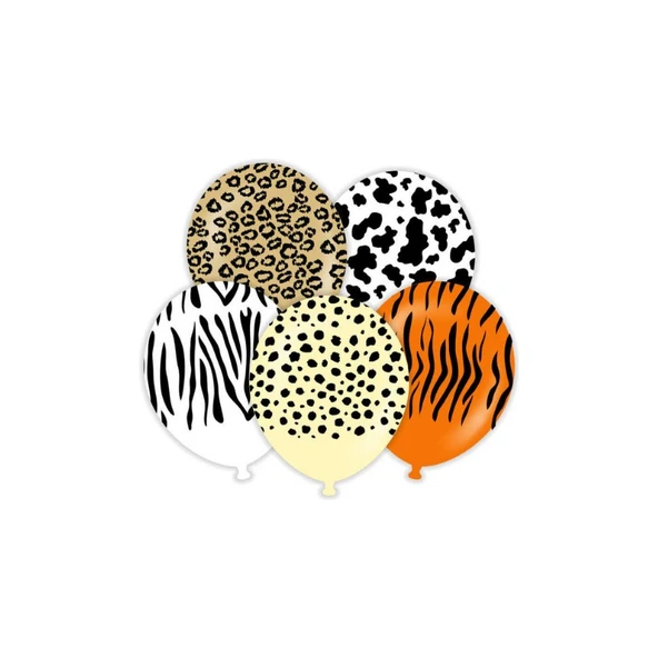 Parti Sürprizi Safari Desenler Baskılı Balon 10 Adet ürün görseli