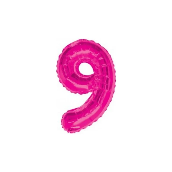 Parti Sürprizi Pembe Renk 9 Rakam Folyo Balon 100 cm ürün görseli