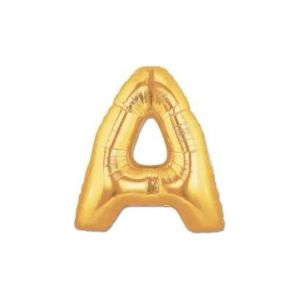 Parti Sürprizi A Harfi Altın Renk Folyo Balon 100 cm ürün görseli