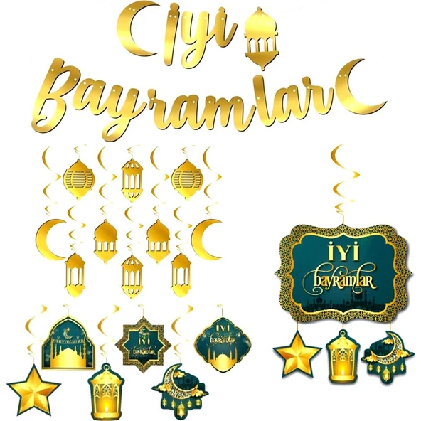 Parti Sürprizi Iyi Bayramlar Asma Süs Set ürün görseli