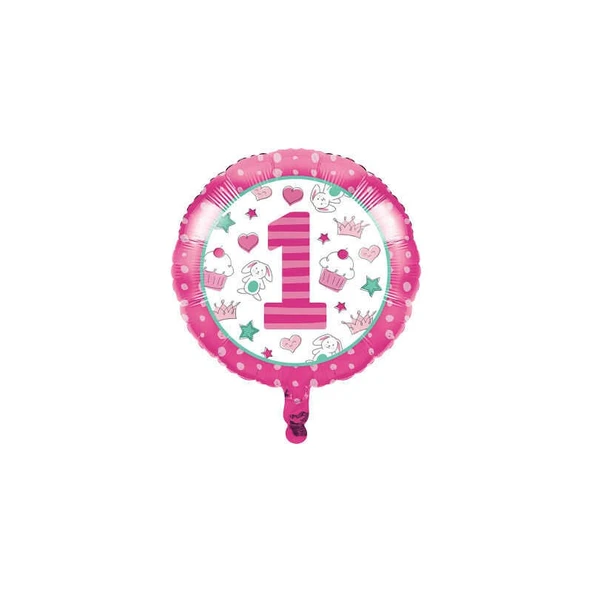 Parti Sürprizi 1 Yaş Kız Teması Folyo Balon 1 Adet ürün görseli