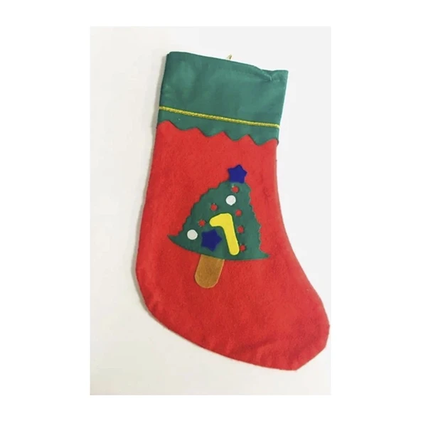 Parti Sürprizi Yeni Yıl Çam Ağacı ve Şömine Dekoru Çam Ağacı Hediyelik Çorap ürün görseli