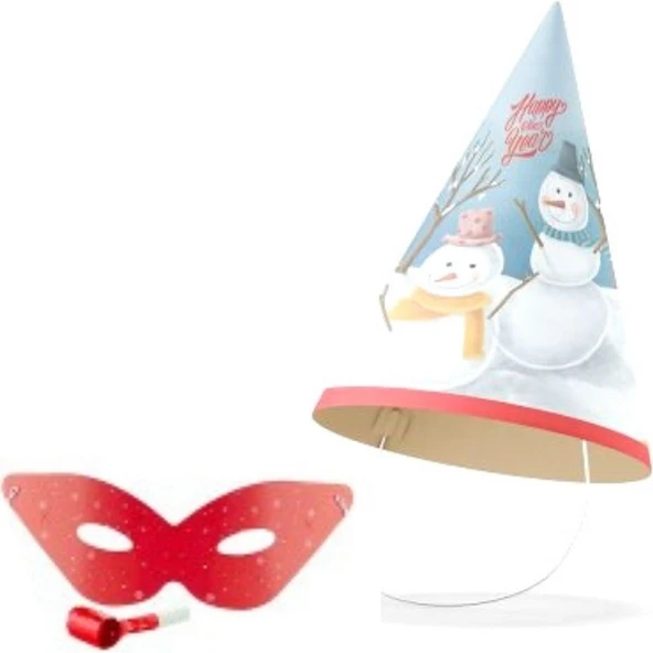 Parti Sürprizi Yılbaşı Partisi Kardan Adam Kotyon Şapka Set 1 Adet ürün görseli