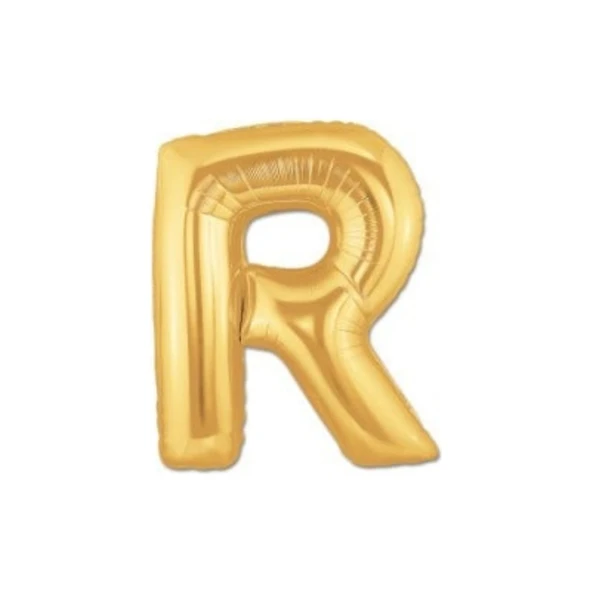 Parti Sürprizi R Harfi Altın Renk Folyo Balon 100 cm ürün görseli