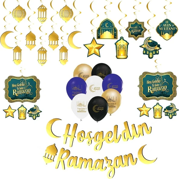 Parti Sürprizi Hoş Geldin Ya Şehri Ramazan Tavan Asma Süs Set ürün görseli