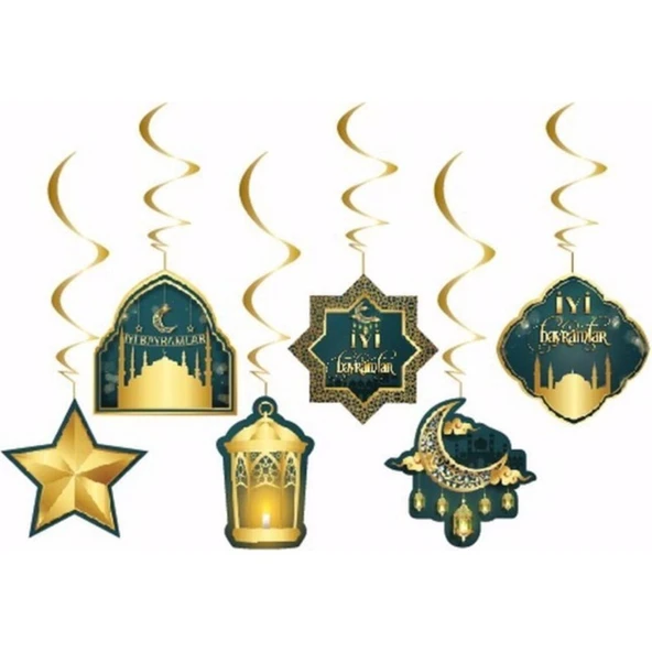 Parti Sürprizi Iyi Bayramlar Tavan Süs 6 Adet ürün görseli