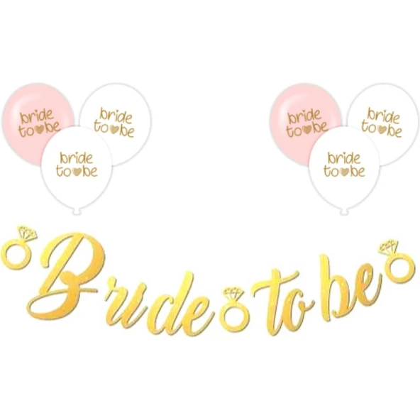 Parti Sürprizi Bride To Be Gold Balonlu Set ürün görseli