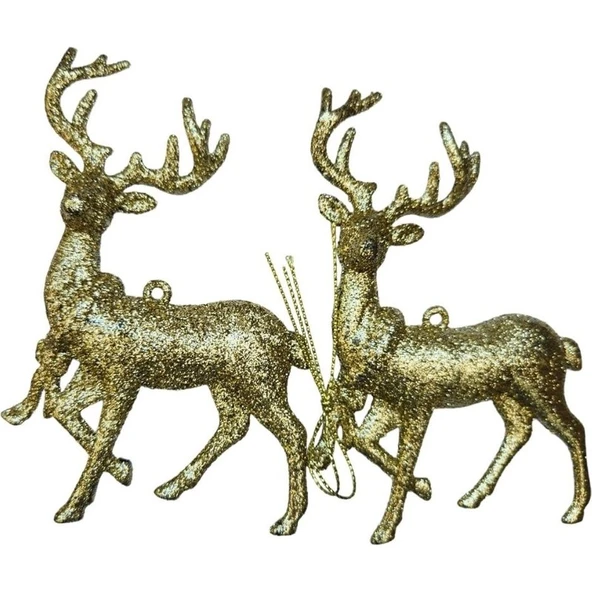 Parti Sürprizi Yılbaşı Partisi Geyik Şekilli Çam Ağacı Süs 2 Adet ürün görseli