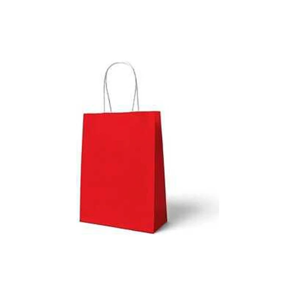 Parti Sürprizi Kırmızı Büküm Saplı 6 Adet Hediye Çantası ürün görseli