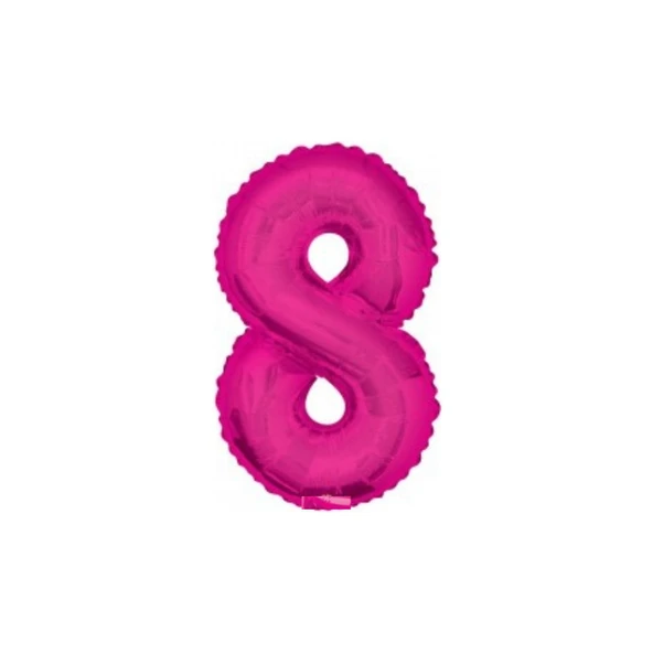 Parti Sürprizi Pembe Renk 8 Rakam Folyo Balon 100 cm ürün görseli