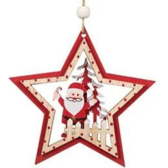 Parti Sürprizi Yılbaşı Ağacı Noel Baba Yıldız Dekor Süs 11 cm 1 Adet ürün görseli