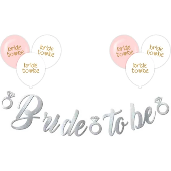 Parti Sürprizi Bride To Be Gümüş Balonlu Set ürün görseli